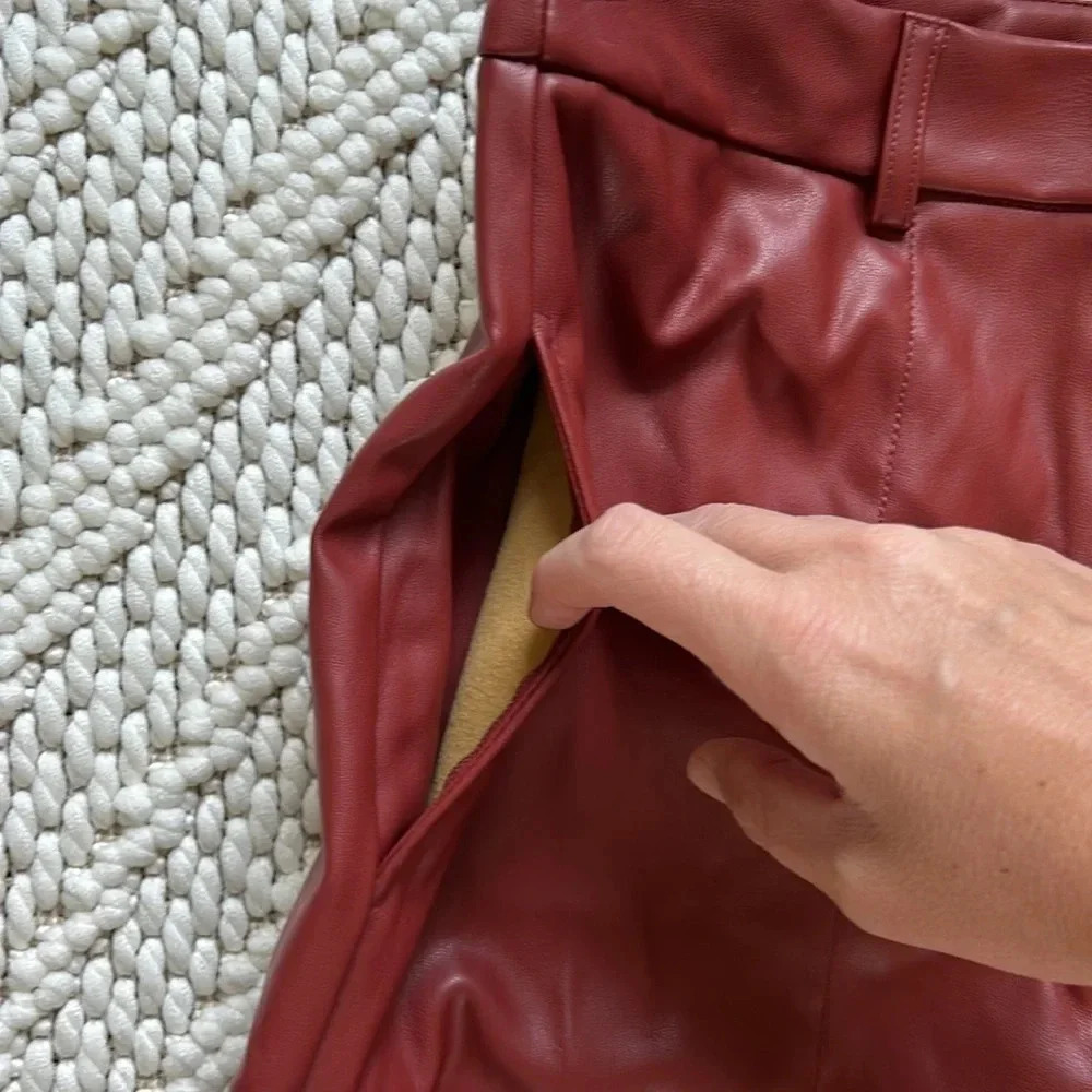 NWT Worthington Leather Pants | Faux Leather Pants | Red Leather Pants | Leather - Picture 7 of 11